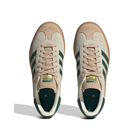 zapatillas adidas gazelle con plataforma beige y verde