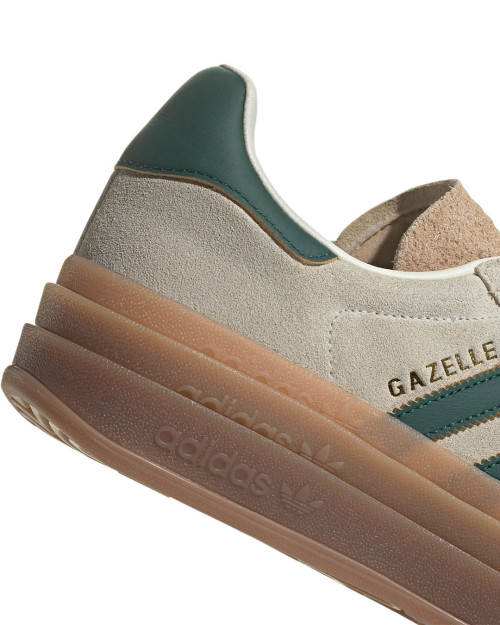 zapatillas adidas gazelle con plataforma beige y verde