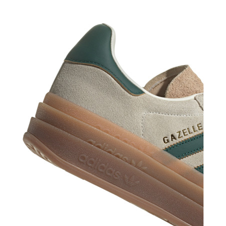 zapatillas adidas gazelle con plataforma beige y verde