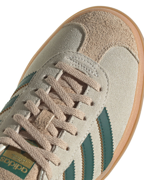 zapatillas adidas gazelle con plataforma beige y verde