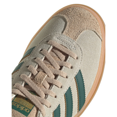 zapatillas adidas gazelle con plataforma beige y verde