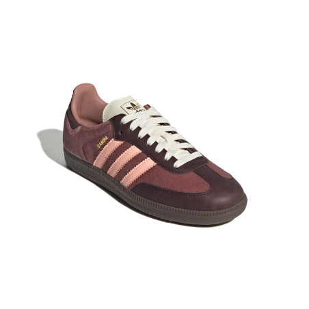 zapatillas adidas samba terciopelo rosa oscuro/marrón