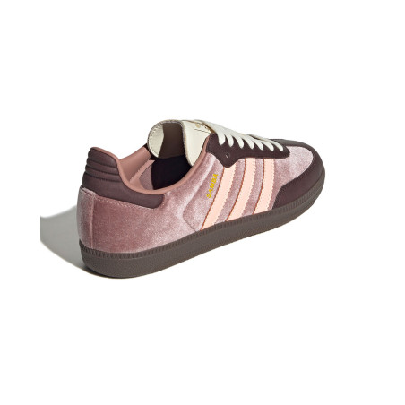 zapatillas adidas samba terciopelo rosa oscuro/marrón