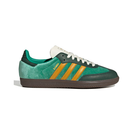 zapatillas adidas samba terciopelo verde y amarillo