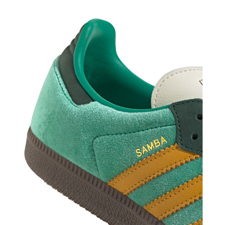 zapatillas adidas samba terciopelo verde y amarillo