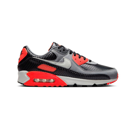 zapatillas nike air max 90 gris, negro y rojo