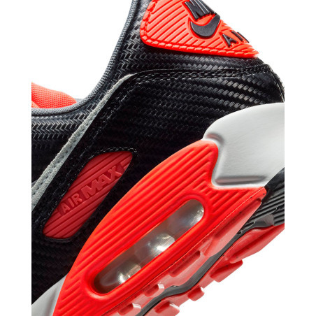 zapatillas nike air max 90 gris, negro y rojo