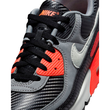 zapatillas nike air max 90 gris, negro y rojo