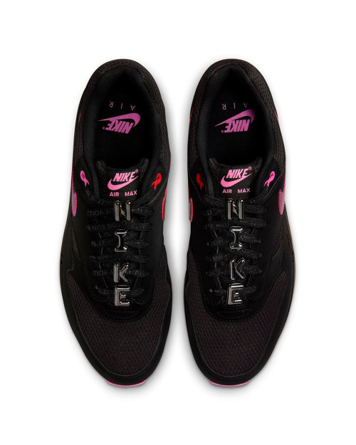 zapatillas nike air max 1 negras y rosas de san valentin