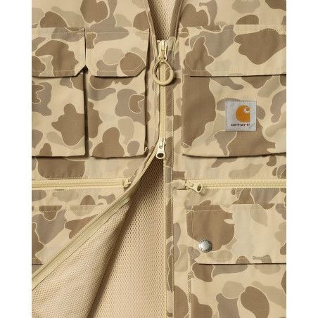 chaleco de pescador de camuflaje carhartt wip