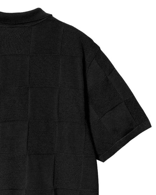 polo de algodón carhartt wip checker polo color negro