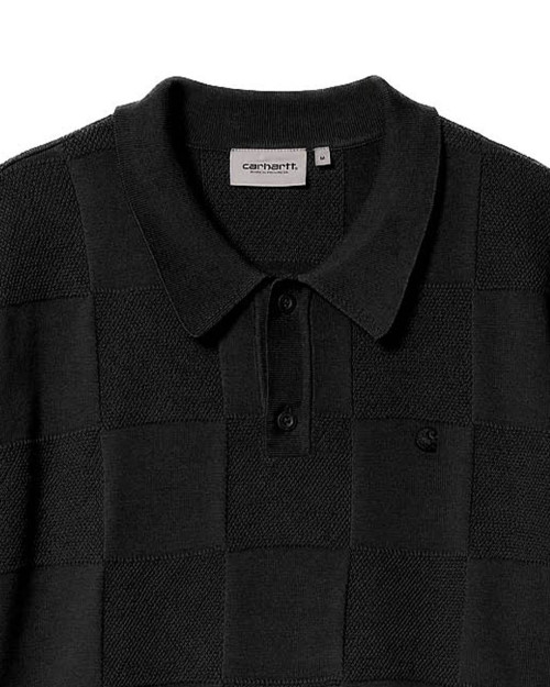 polo de algodón carhartt wip checker polo color negro