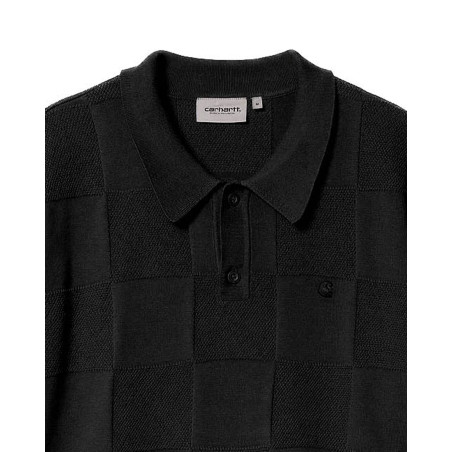 polo de algodón carhartt wip checker polo color negro