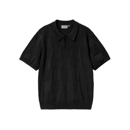 polo de algodón carhartt wip checker polo color negro