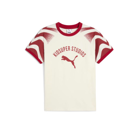 camiseta puma x kidsuper crema y rojo