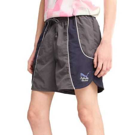 pantalon corto short puma x kidsuper gris