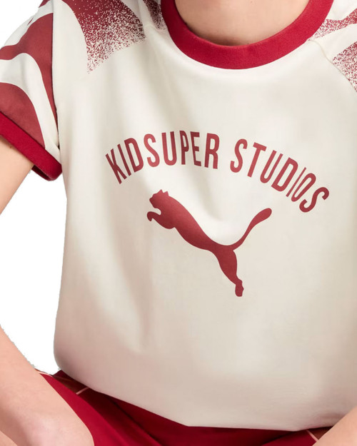 camiseta puma x kidsuper crema y rojo