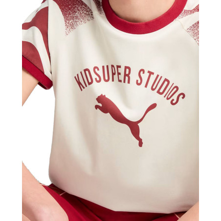 camiseta puma x kidsuper crema y rojo