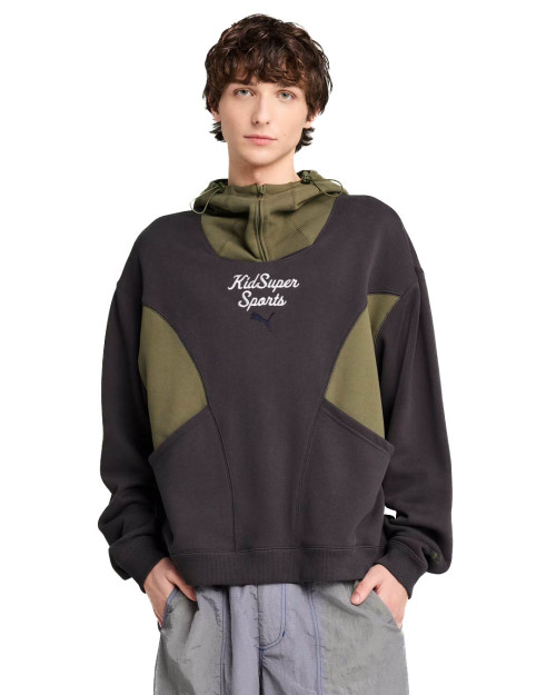 sudadera con capucha puma x kidsuper verde y gris