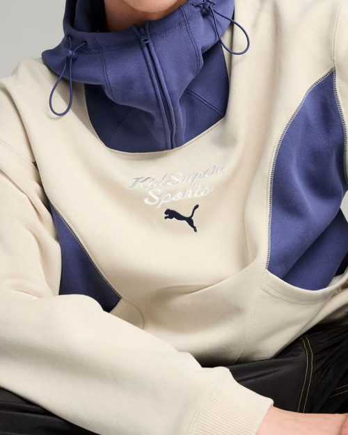 sudadera con capucha puma x kidsuper blanca y azul