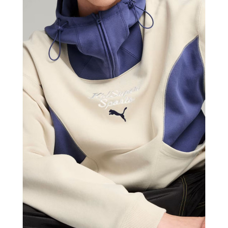 sudadera con capucha puma x kidsuper blanca y azul