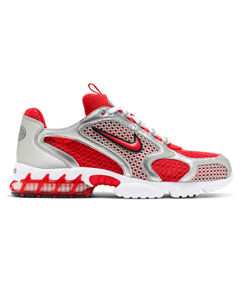 zapatillas nike air zoom spiridon cage 2 rojas y plateadas