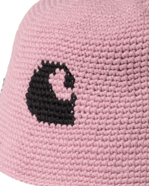 gorro de algodón carhartt wip cane hat rosa y negro