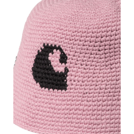 gorro de algodón carhartt wip cane hat rosa y negro