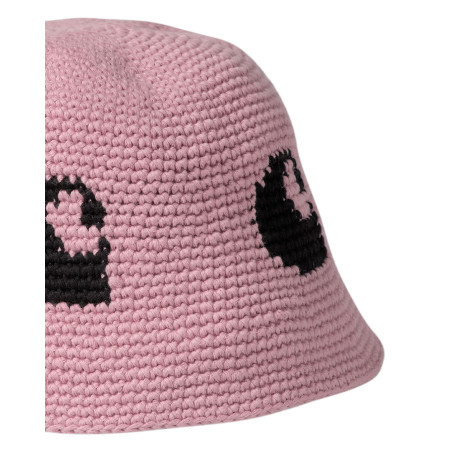 gorro de algodón carhartt wip cane hat rosa y negro