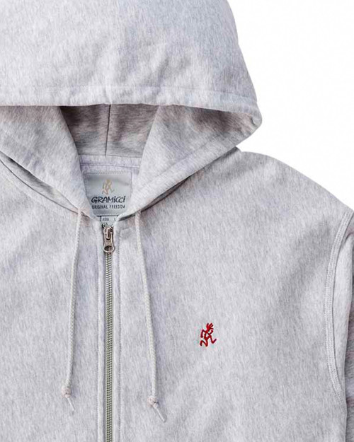 sudadera con capucha gramicci one point zip color gris