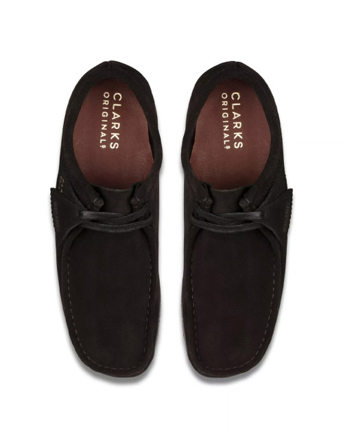 zapatos clarks wallabee de gamuza negros
