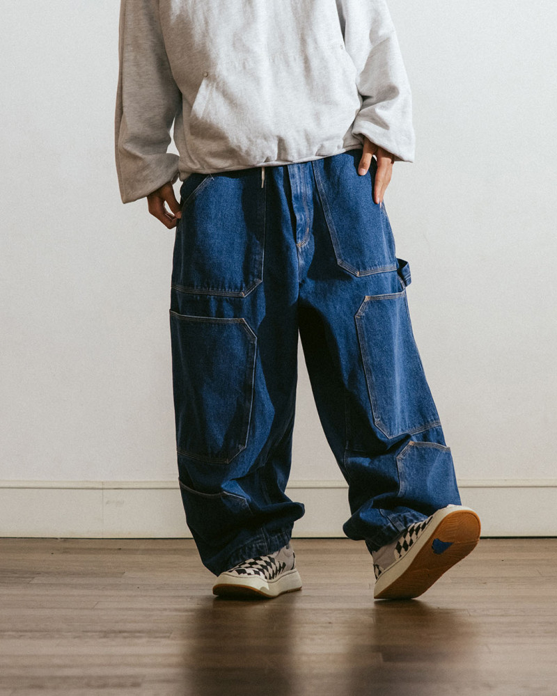 【ANGLAN】Corduroy Denim Cargo Balloon Pants Anglan CORDUROY OBLIQUE CARGO BALLOON PANTS - KHAKI - The
