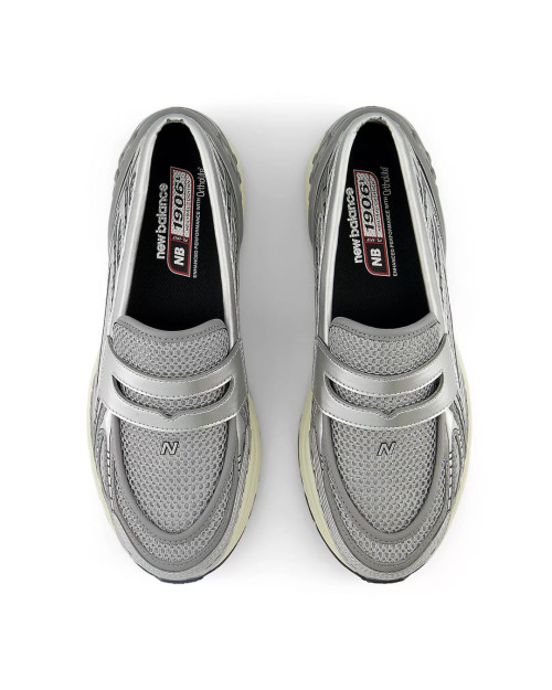 mocasines zapatillas new balance 1906 loafer plateados