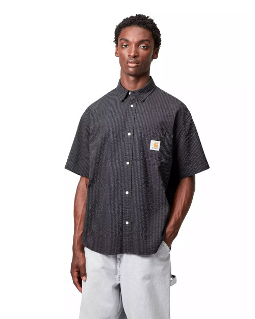 camisa negra carhartt wip para hombre