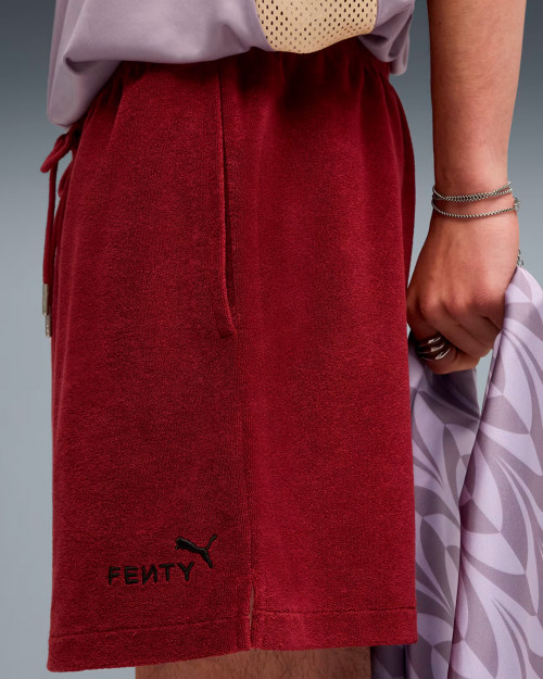 Pantalones puma x fenty color rojo granate