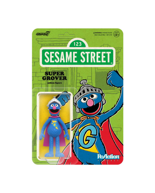 super7 reaction figure sesame street super grover