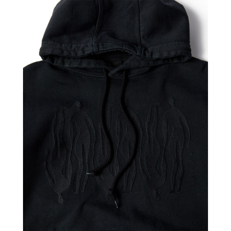 Sudadera color negro parra connected guy hooded sweatshirt 54226