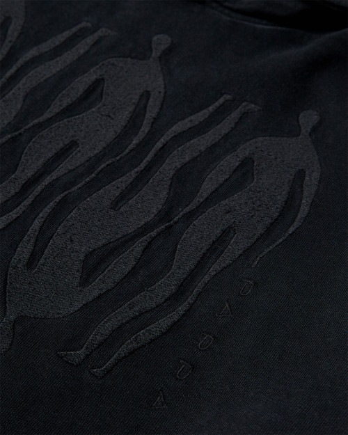 Sudadera color negro parra connected guy hooded sweatshirt 54226