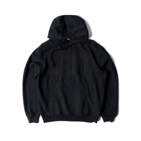 Sudadera color negro parra connected guy hooded sweatshirt 54226