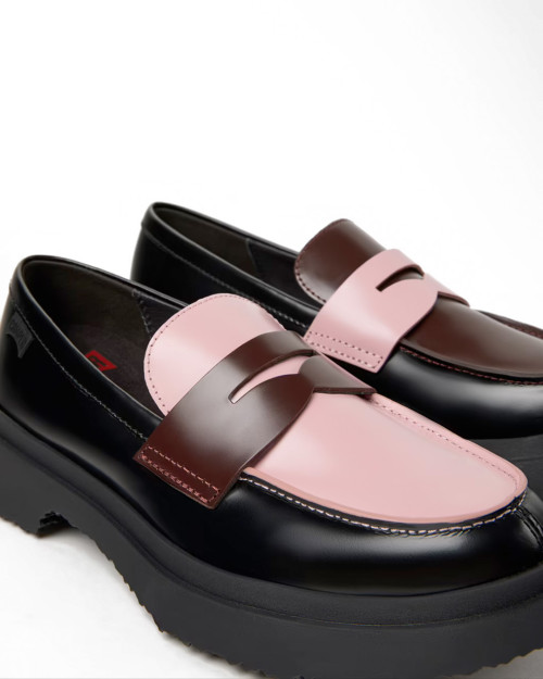 mocasines camper para hombre color rosa