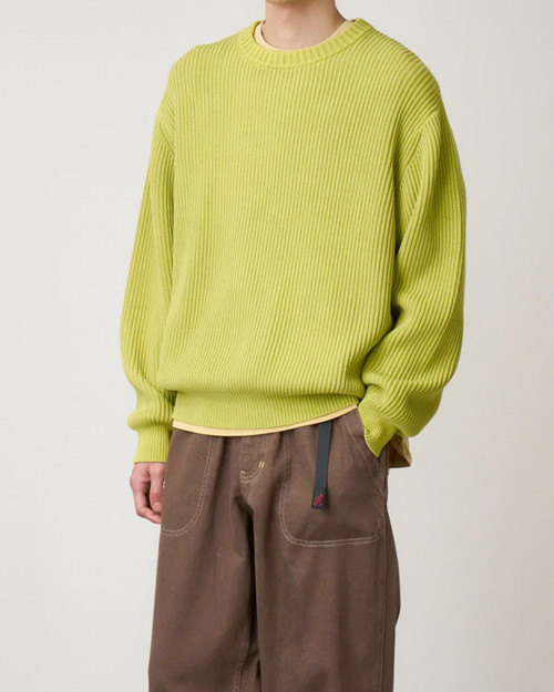 Jersey Gramicci Cotton Knit Sweater Color Verde G5FU-J023-GREEN