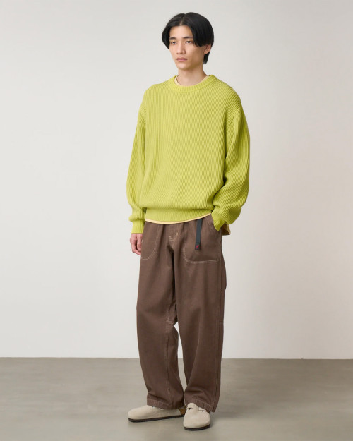 Jersey Gramicci Cotton Knit Sweater Color Verde G5FU-J023-GREEN