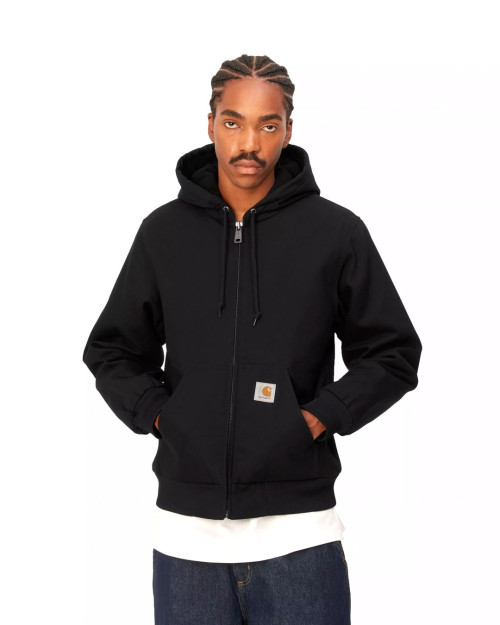 chaqueta carhartt wip con capucha para hombre color negro