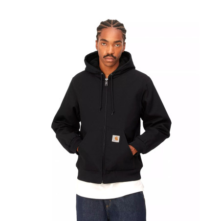 chaqueta carhartt wip con capucha para hombre color negro