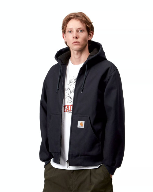 chaqueta carhartt wip con capucha color azul marino