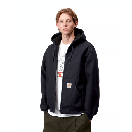 chaqueta carhartt wip con capucha color azul marino