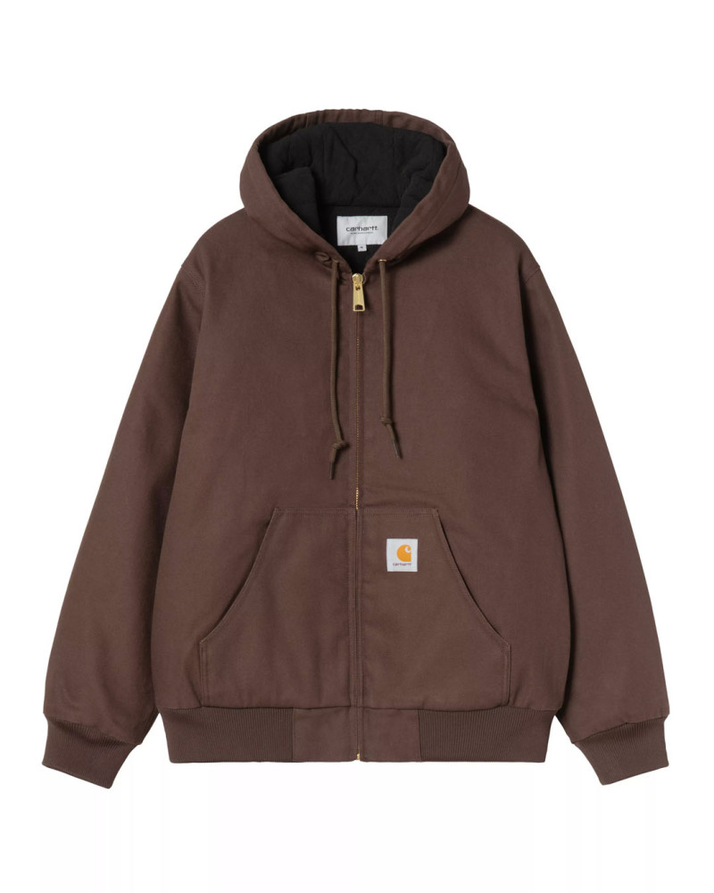 chaqueta carhartt wip con capucha para hombre color marron