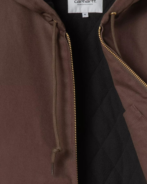 chaqueta carhartt wip con capucha para hombre color marron