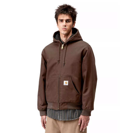 chaqueta carhartt wip con capucha para hombre color marron