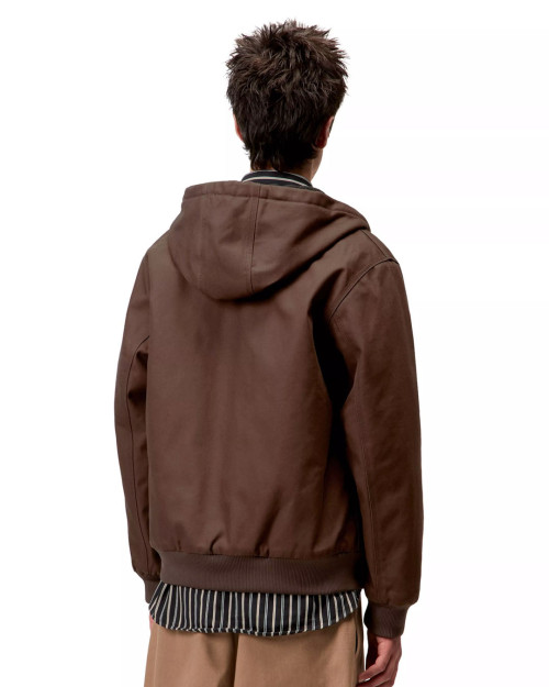 chaqueta carhartt wip con capucha para hombre color marron